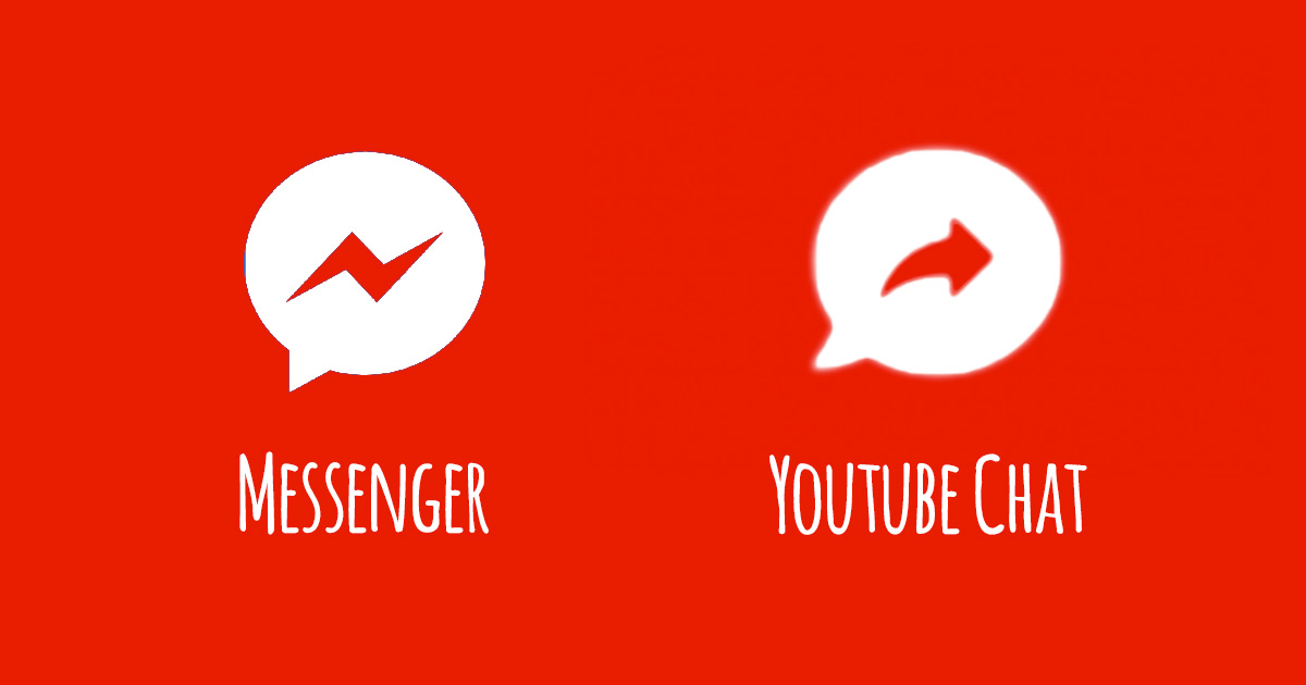 Confronto tra icona Youtube Chat e Messenger